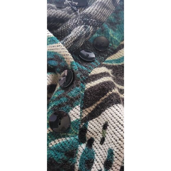 Mirror Image Womens 2X Black Green Button Neck Pockets Long Sleeve Sweater NWT - Picture 10 of 10